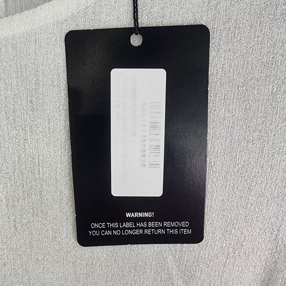 Women's White & Gold Pretty Little Thing Long Sleeve Ruched Bodycon Dress 10 - Picture 9 of 15